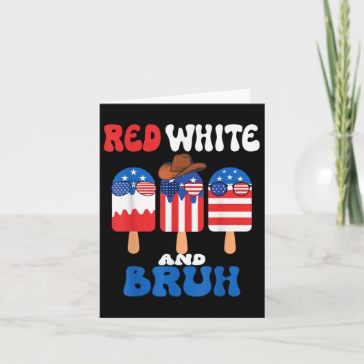 ボーイズ赤白とブルーポップシクルメンズ4th 7月Amer カード (正面)