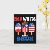 ボーイズ赤白とブルーポップシクルメンズ4th 7月Amer カード (黄色い花)