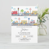 ボーイズ車又は輸送誕生日招待状 招待状 (スタンド正面)