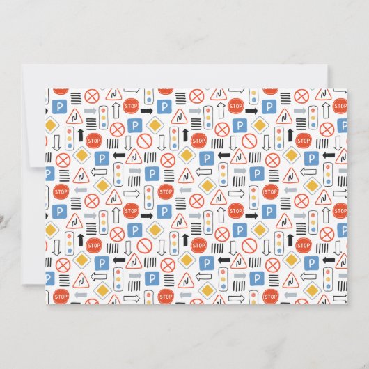 ボーイズ車輸送をテーマにした誕生日 招待状 (裏面)