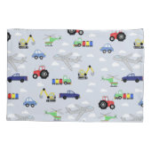 ボーイズ輸送パターンモノグラムカー名キッズ 枕カバー (裏面-左)