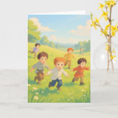 ボーイズ遊ラベルカード カード (黄色い花)