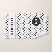 ボーイズ野球こうもり&ボールパターン名チーム番号 ハンドタオル (ハンドタオル)