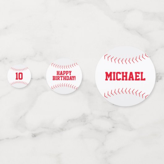 ボーイズ野球をテーマにした誕生日 コンフェッティ (正面)