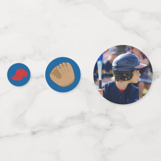 ボーイズ野球をテーマにした誕生日 コンフェッティ (裏面)