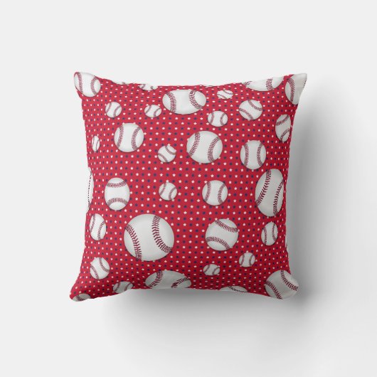 ボーイズ野球カスタム赤白青写真(名前あり) クッション (裏面)