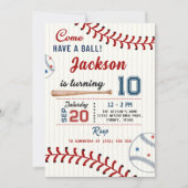 ボーイズ野球誕生日パーティフォト招待状 招待状 (正面)