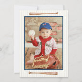 ボーイズ野球誕生日パーティフォト招待状 招待状 (裏面)
