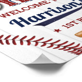 ボーイズ野球1歳の誕生日ウェルカムサイン ポスター (角)