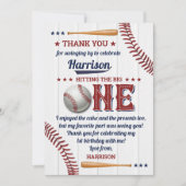 ボーイズ野球1歳の誕生日 サンキューカード (正面)