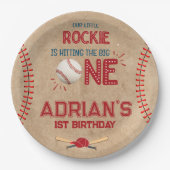 ボーイズ野球1歳の誕生日 ペーパープレート (正面)