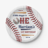 ボーイズ野球1歳の誕生日 ペーパープレート (正面)