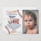 ボーイズ野球1stバースデーフォト サンキューカード (正面)