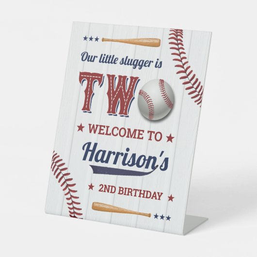 ボーイズ野球2ndバースデーウェルカム 台座サイン (正面)