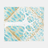 ボーイズ野生とフリー抽象芸術羽毛パターン フリースブランケット (正面(横))