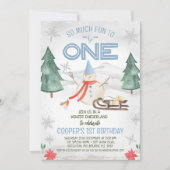 ボーイズ雪だるまウィンターオネダーランド誕生日 招待状 (正面)