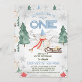 ボーイズ雪だるまウィンターオネダーランド誕生日 招待状 (正面/裏面)