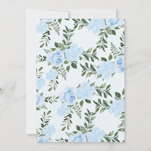 ボーイズ青いバラの葉サファリベイビーシャワー 招待状 (裏面)