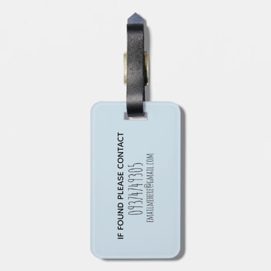 ボーイズ青い水彩恐竜と名前キッズ ラゲッジタグ (裏面縦)