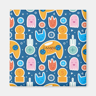 ボーイズ青のビデオゲームコントローラパターン マグネット