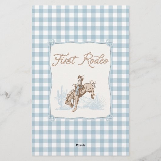 ボーイズ青のプレイドカウボーイ1stロデオタイムカプセル 便箋 (裏面)