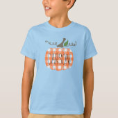 ボーイズ青少年ウォーターカラーオレンジプレイドTシャツ Tシャツ (正面)