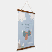 ボーイズ飛行機スカイの限界パーソナライズされた 吊り下げ型タペストリー (傾斜あり)