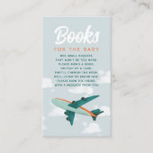 ボーイズ飛行機旅行赤ちゃんシャワー本ベビー エンクロージャーカード (正面)