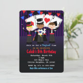 ボーイズ魔法ショーマジカルバースデーパーティ招待状 招待状 (スタンド正面)