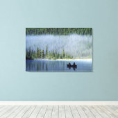 ボーイズ魚釣りオン水鳥レイク、バンフ全国 キャンバスプリント (インサイチュ (ウッドフロア))