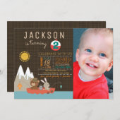 ボーイズ魚釣りバースデーパーティ招待状 招待状 (正面/裏面)