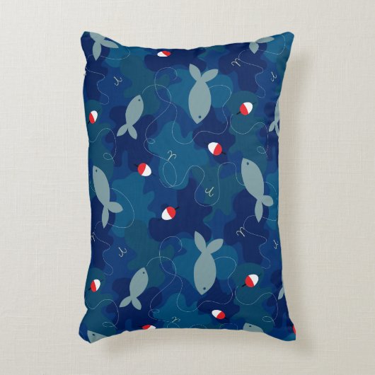 ボーイズ魚釣りブルー アクセントクッション (正面(垂直))