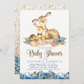 ボーイズ鹿ベビーシャワー招待状 招待状 (正面/裏面)