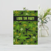 ボーイズ10代の誕生日迷彩柄スターズパーティー 招待状 (スタンド正面)