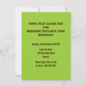 ボーイズ10代の誕生日迷彩柄スターズパーティー 招待状 (裏面)