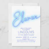 ボーイズ11thネオンプール誕生日 招待状 (正面)