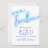 ボーイズ12thネオンプール誕生日 招待状 (正面)