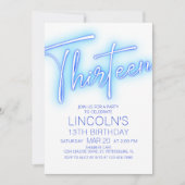 ボーイズ13thネオンプール誕生日 招待状 (正面)