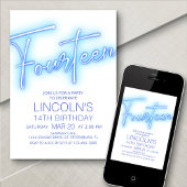 ボーイズ14thネオンプール誕生日 招待状