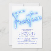 ボーイズ14thネオンプール誕生日 招待状 (正面)