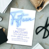 ボーイズ15thネオンプール誕生日 招待状