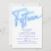 ボーイズ15thネオンプール誕生日 招待状 (正面)