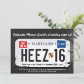 ボーイズ16誕生日メリーランドライセンス招待状 招待状 (スタンド正面)