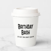 ボーイズ16誕生日Bash黒白 紙コップ (裏面)