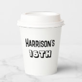 ボーイズ16誕生日Bash黒白 紙コップ (正面)