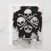 ボーイズ16thバースデーパーティゴシックゴシックスカル招待状 招待状 (正面)