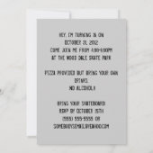 ボーイズ16thバースデーパーティゴシックゴシックスカル招待状 招待状 (裏面)