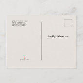 ボーイズ1stバースデーパーティーブルーベージュ色サファリ インビテーションポストカード (裏面)