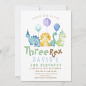 ボーイズ3rdディーノ誕生日パーティー 招待状 (正面)