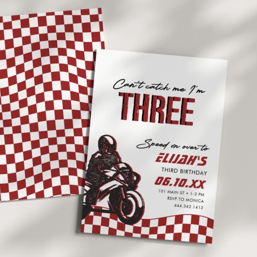 ボーイズ3rdモトクロスダートバイク誕生日 招待状